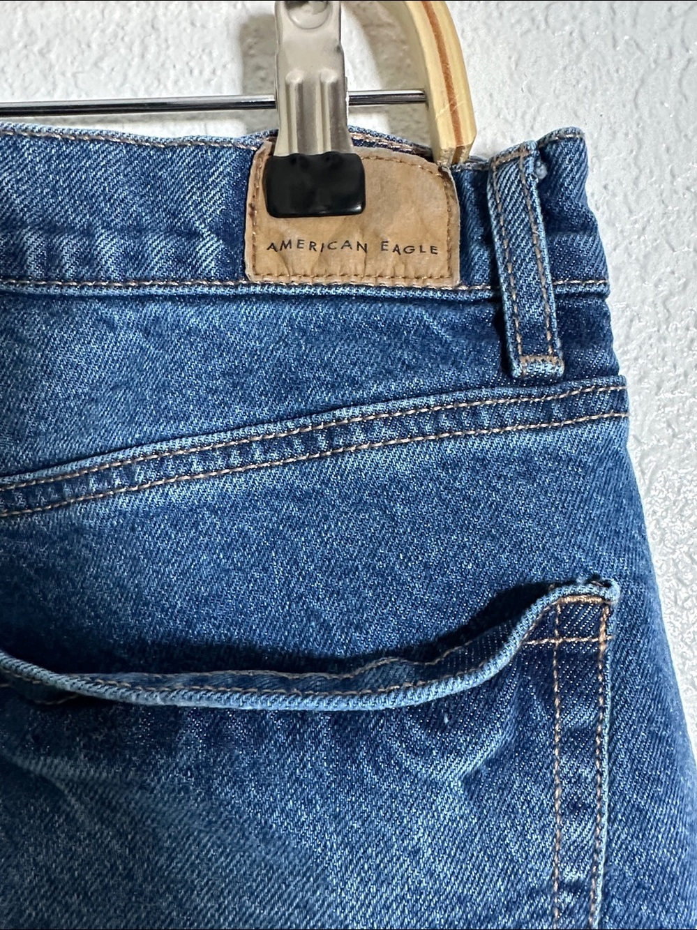 American Eagle Stovepipe Jeans Women’s Size 6 Long Wide Cuff Stretch Denim - Picture 6 of 9